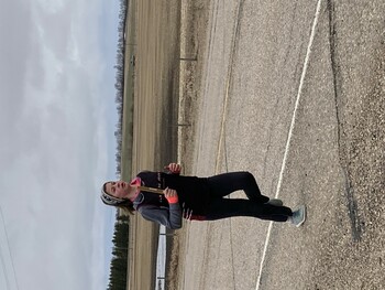 a female runner on the road